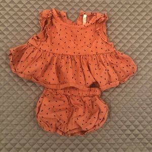 Rylee & Cru watermelon seed peplum and bloomers